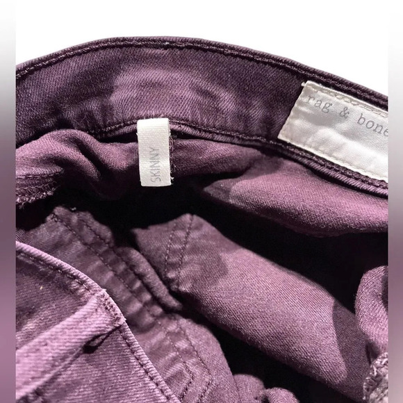 Rag and Bone Skinny Jeans size 25 maroon/purple color GUC - Picture 3 of 10